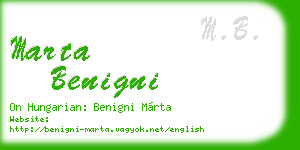 marta benigni business card